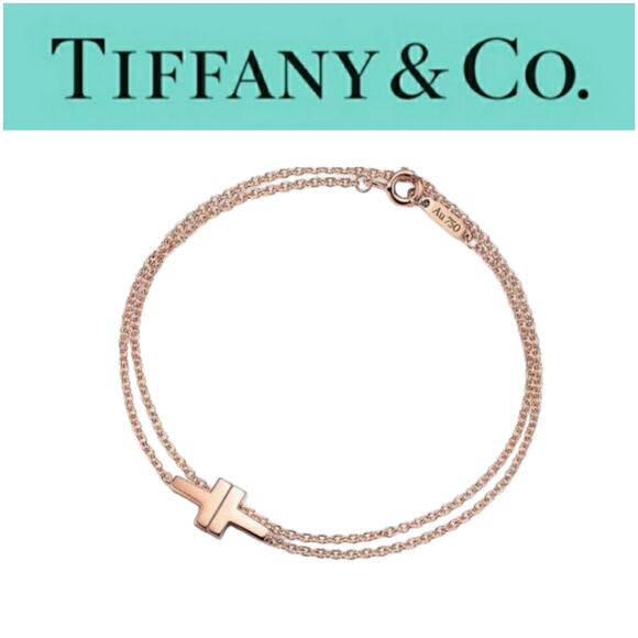 Tiffany & Co. Jewelry - Tiffany & Co T Two Bracelet 18K Pink Gold